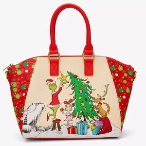 Loungefly Dr. Seuss How The Grinch Stole Christmas! Trio Tree Satchel Bag